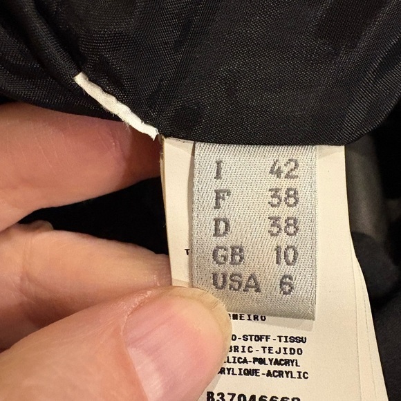 Alberta Ferretti Italy leather wool blend LBD black dress sz 6 - Picture 6 of 7